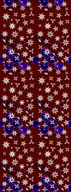 Düz Çiçek Elementleri Tasarımı. Raster illüstrasyonundaki çiçek desenli çizim. Kırmızı renkte çiçekler. Renkli Bahar Teması çizim şablonu.