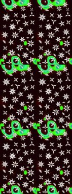 Hediye ambalaj kağıdı, tebrik kartları, posterler ve pankart tasarımı. Siyah renkli çiçekler. Raster düz çiçek çizim deseni.