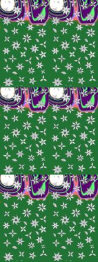 Çiçek desenli raster, yeşil çizgi grafik desenli soyut raster arkaplan. Modern stil dokusu.