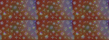 Kahverengi renkli çiçekler. Renkli Bahar temalı eskiz kalıbı. Çiçekli çiçek deseni, suluboya. Düz Çiçek Elementleri Tasarım Raster illüstrasyonu.