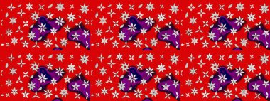 Raster. Düz Çiçek Elementleri Tasarımı. Renkli Bahar Teması çizim şablonu.