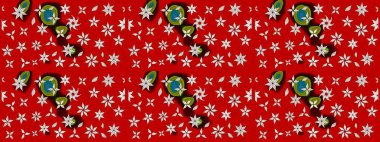 Şirin çiçek elementleri. Raster illüstrasyonu. Robot resim. Kırmızı ve nötr renkte çiçekler.