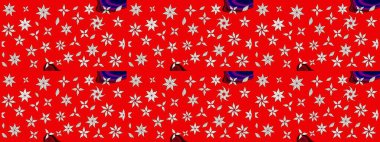 Kırmızı ve nötr renklerde. Çiçek buketleriyle klasik bir eskiz şekli. Raster illüstrasyonu.