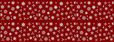 Kırmızı ve nötr renklerde yapraklar ve parlak renkli çiçeklerle muhteşem bir çiçek deseni. Halk tarzı. Modern çiçek arkaplanı. Moda baskıları için zarif bir şablon.