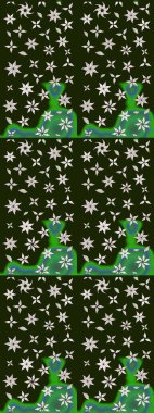 Millefleur 'lar. Tekstil, kumaş, kapaklar, duvar kağıtları, baskı, naylon, koleksiyon defteri, örgü, dekupaj için güzel bir eskiz. Küçük gri çiçekli oldukça eski bir besin torbası deseni..