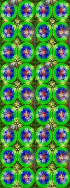 Küçük çiçekli basit bir çiçek çizimi. Yeşil renkte şirin çiçekler. Moda baskısı, albüm, ambalaj kağıdı ve duvar kağıdı için zarif dekoratif süslemeler. Raster illüstrasyonu.