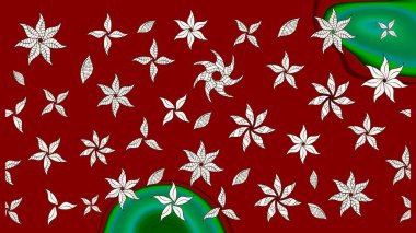 Çiçek desenli eskiz. Kırmızı renkte çiçekler. Düz Çiçek Elementleri Tasarım Raster illüstrasyonu. Renkli Bahar Teması çizim şablonu.