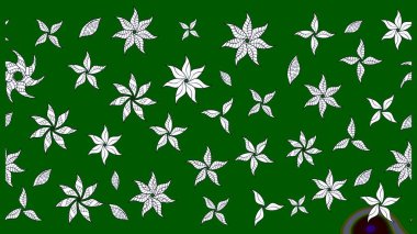 Yeşil renkli Asya tekstili. Suluboya çiçekli çiçek deseni. Raster illüstrasyonu.