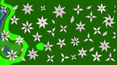 Çizgi çizimi kalıbı. Raster Moda kumaş deseni. Şirin çiçekler..