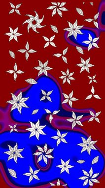 Halk tarzı. Parlak renkli çiçekli ve kırmızı yapraklı harika bir çiçek deseni. Modern çiçek arkaplanı. Moda baskıları için zarif bir şablon.