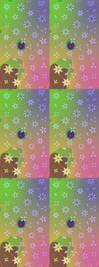 Raster illüstrasyonu. Tarafsız renklerde bahar çiçekleri. Raster çiçek desenli ve çiçekli..