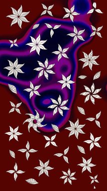 Raster illüstrasyonu. Kırmızı renkte çiçekler. Çizim çiçek deseni duvar kağıdı için kullanılabilir.