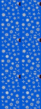 Raster illüstrasyonu. Mavi renkli mavi papatya deseni. Mavi renklerde.