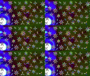 -yeşil çiçekler. Küçük çiçekte güzel bir desen var. Çiçek kolajı. Doğa. Raster deseni. Çiçek arkaplan. Çiçek bileşimi.