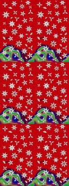 Raster illüstrasyonu. Güzel kumaş deseni. Karalama çiçeği. Zentangle soyut çiçekleri. Düz Çiçek Elementleri Tasarımı. Renkli Bahar Teması çizim şablonu.