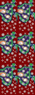 Elle boyanmış suluboya resim çizimleri, çiçekler ve bitkiler. Kırmızı renkte çiçekler.