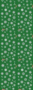 Sevimli çiçek raster deseni. Renkli Bahar Teması eskiz kalıbı. Yeşil renkli çiçekler. Düz Çiçek Elementleri Tasarımı.