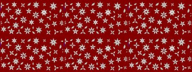 Raster düz çiçek çizim deseni. Hediye ambalaj kağıdı, tebrik kartları, posterler ve pankart tasarımı. Kırmızı renkte çiçekler.