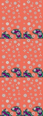 Turuncu renklerde. Raster deseni. Küçük çiçekteki sevimli çiçek deseni. Raster illüstrasyonu. Soyut çiçek çizim kalıbı arkaplanı.