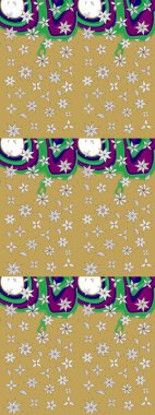 Sarı renkli etnik çiçekli zarif eskiz deseni. Raster Çiçek İllüstrasyonu güzel tekstil..