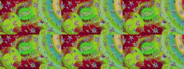 Renkli Bahar Teması eskiz kalıbı. Eskiz klasiği. Düz Çiçek Elementleri Tasarımı. Raster Şirin kumaş deseni.