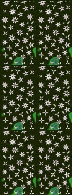 Gri ve nötr renkte çiçekler. Raster illüstrasyonunda çiçek deseni çizimi.