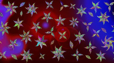 Çiçek izi. Suluboya çizim kalıbı. Suluboya tarzında kahverengi renkte çiçekler.