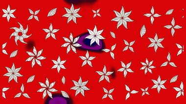 Raster illüstrasyonundaki çiçek desenli çizim. Süslü kumaş deseni. Düz Çiçek Elementleri Tasarımı. Renkli Bahar Teması çizim şablonu.