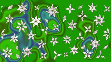 Raster illüstrasyonu. Yeşil ve nötr renklerde. Çiçek. Taslak dekoratif arka plan, çiçek mandala.