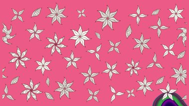 Raster çiçek izi. Raster Yumuşak kumaş deseni. Çiçek pembesi ve nötr çizim deseni. Klasik taslak çizimi.
