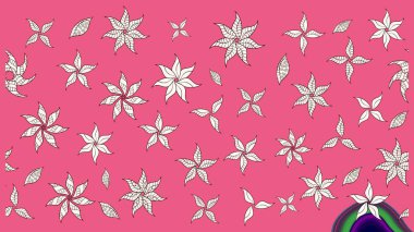 Düz Çiçek Elementleri Tasarımı. Renkli Bahar Teması eskiz kalıbı. Raster..