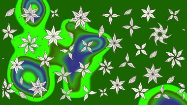 Soyut etnik raster çizim kalıbı. Arkaplan dokusu, duvar kağıdı, yeşil ve nötr renklerde çiçek teması. Kabile sanatı boho baskısı, klasik çiçek arkaplanı.