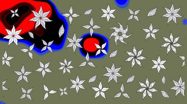 Eskiz arkaplan modeli. Suluboya, elle çizilmiş. Vadinin yeşil ve siyah renkli çiçekleri. Raster - stok.