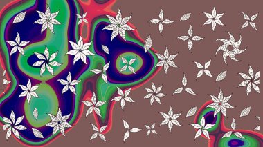 Raster illüstrasyonu. Anti-stres için soyut örnek sayfası. Kahverengi ve mavi renklerde.