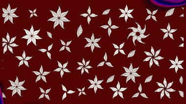 Renkli Bahar Teması eskiz kalıbı. Çiçeksel fantezi tasarımı ve parlak bir arka plan çizimi. Düz Çiçek Elementleri Tasarımı.