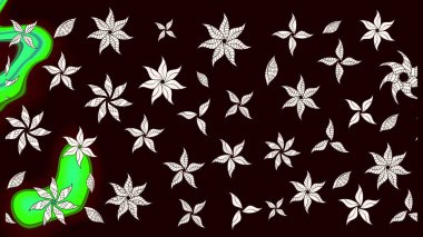 Siyah ve nötr renklerde çiçekler. Raster illüstrasyonunda çiçek deseni çizimi.