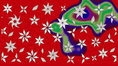 Küçük renkli çiçekler. Moda baskıları için zarif bir şablon. Motley illüstrasyonu. Kırmızı ve tarafsız çiçekli bahar çiçekleri. Küçük çiçekte şirin desenler.