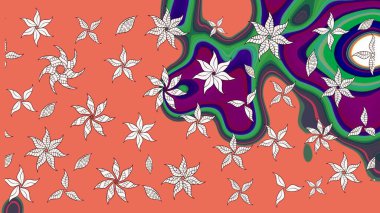 Çiçekler turuncu ve nötr renklerde. Nazik romantik baskı. Tatil havası. Bahar mevsimi. Raster güzel bir çiçek deseni çiziyor..