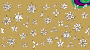 Küçük çaplı çiçeklerdeki basit şirin desenler. Tekstil veya kitap kapakları, imalat, duvar kağıtları, baskı, hediye paketi ve yapıştırma kitabı için çiçek eskizi geçmişi. Raster illüstrasyonu.