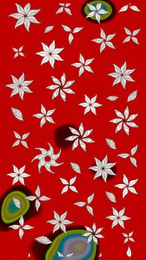 Düz Çiçek Elementleri Tasarımı. Çiçeksel fantezi tasarımı ve parlak bir arka plan çizimi. Renkli Bahar Teması çizim şablonu.