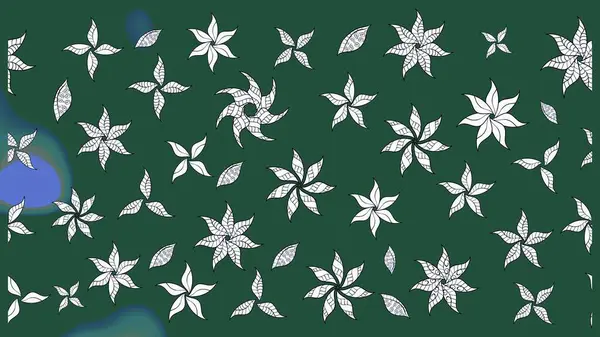 Çiçek ve yapraklı çiçek deseni. Raster illüstrasyonu. Küçük çiçekli şirin desen.