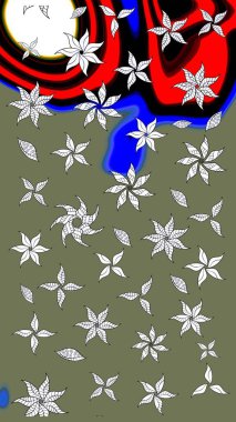 Renkli Bahar Teması eskiz kalıbı. Düz Çiçek Elementleri Tasarımı. Çiçekli eskiz arkaplanı. Çocuk stili.