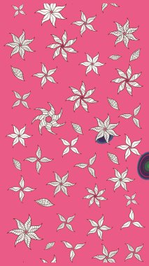 Çiçekli el çizimi çizimi deseni. Modern, pembe raster arka plan duvar kağıdı çizimi, klasik çizgili, desenli desenli çiçekler, çiçekli süsler..