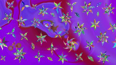 Çiçekli, yapraklı, çiçek desenli eskiz. Raster illüstrasyonu. El çizimi.