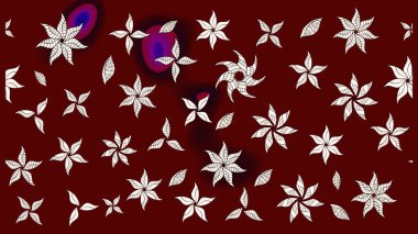 Suluboya stilinde kırmızı renkte. Küçük çiçekli yay deseni çiz. Raster illüstrasyonu.