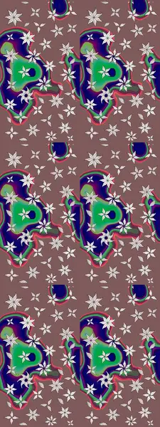 Renkli Bahar Teması eskiz kalıbı. Raster illüstrasyonu. Düz Çiçek Elementleri Tasarımı. Kahverengi renkte zarif çiçekler ve suluboya..