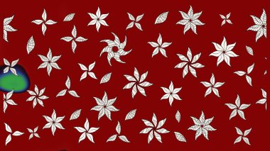 Çiçek deseni. Kırmızı renkte çiçekler. Şatafatlı bahar bahçesi dokusu. Kırmızı renkte çiçek çizimi. Raster illüstrasyonu.