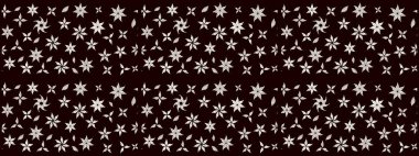 Düz Çiçek Elementleri Tasarımı. Siyah renkli çiçekler. Sevimli çiçek raster deseni. Renkli Yaz Teması çizim şablonu.