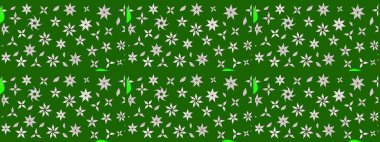 Yeşil renkli çiçekler. Raster düz çiçek çizim deseni. Tasarım hediye paketi, tebrik kartları, posterler ve afiş tasarımı.