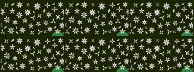 Vadinin gri renkli çiçekleri. Çiçeksel çizim kalıbının çizimi.